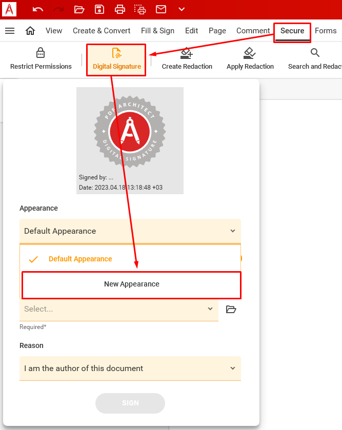 Digital signature store pdf