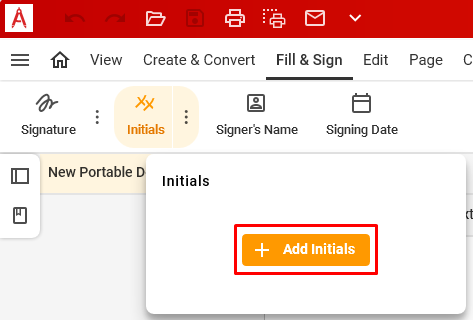 How to add Initials appearance in the Fill & Sign module? – Soda PDF