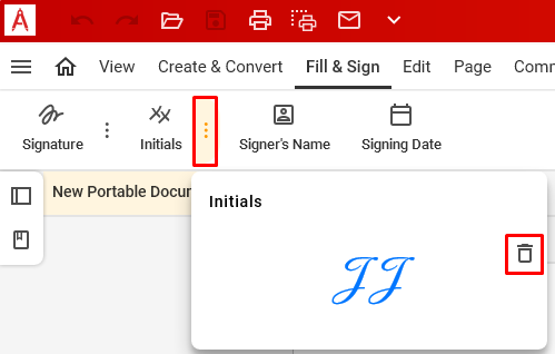 How to add Initials appearance in the Fill & Sign module? – PDF