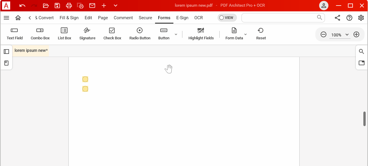 How to add a check box or radio button to a form? – PDF Architect