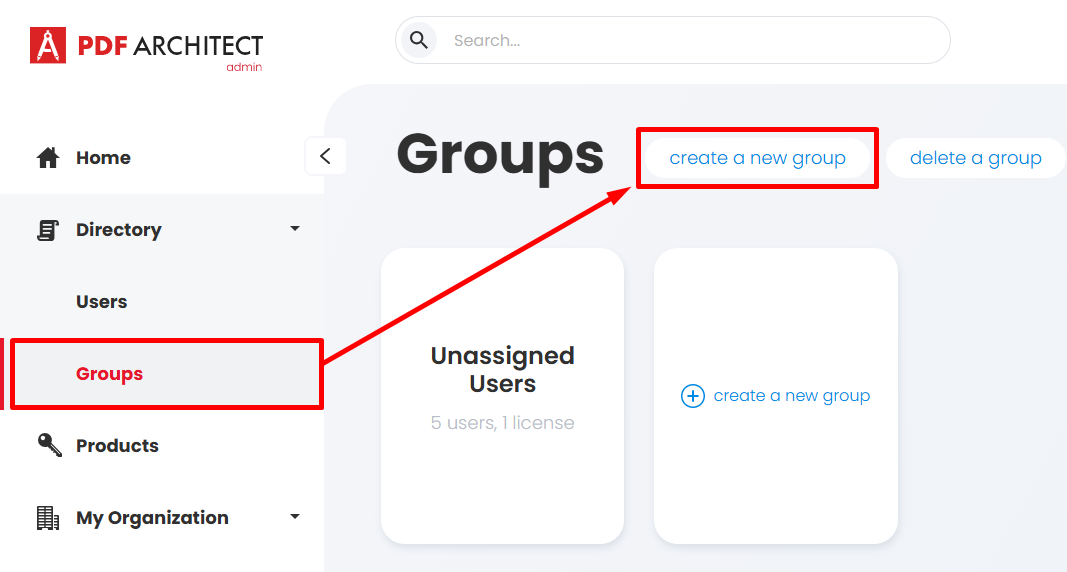 Create or delete a group – PDF Architect