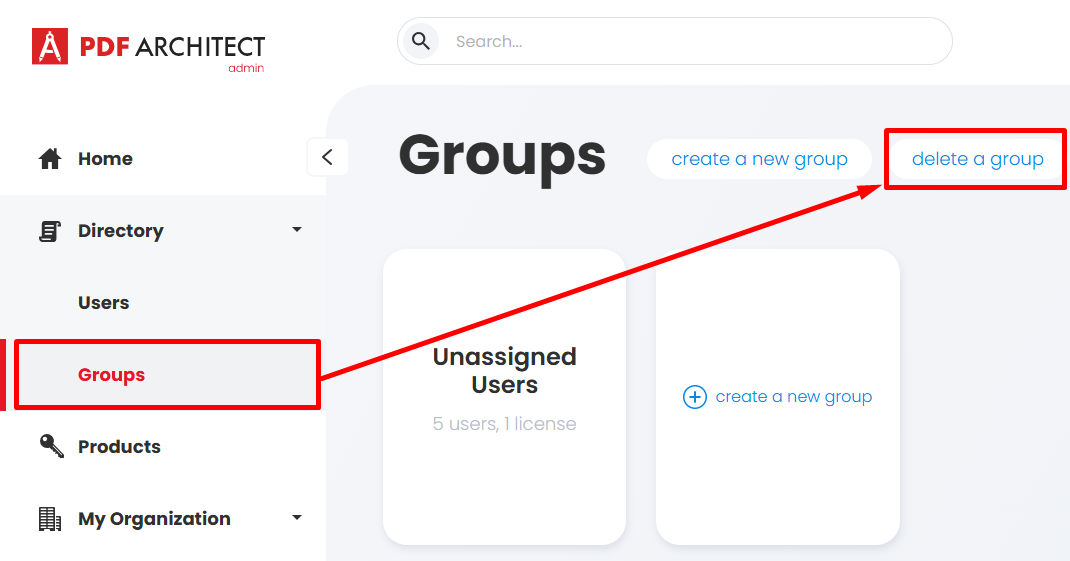 Create or delete a group – PDF Architect