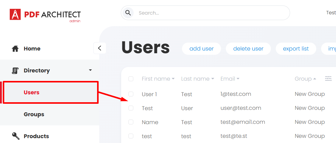 Change user and group details – PDF Architect