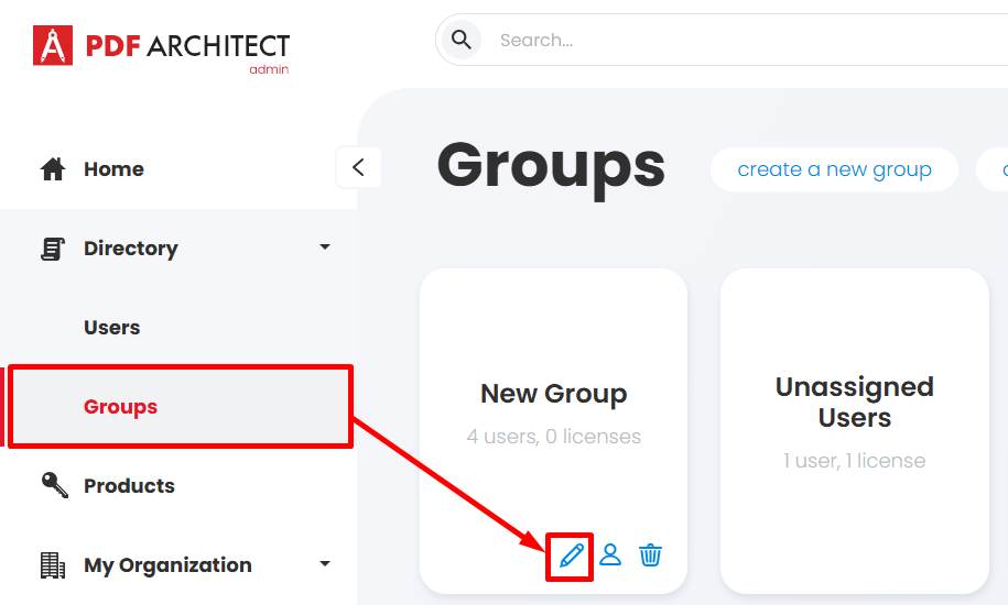 Change user and group details – PDF Architect