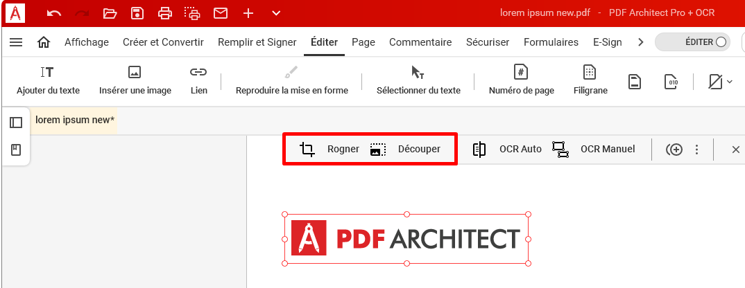 Comment puis-je utiliser la fonction découper/rogner – PDF Architect