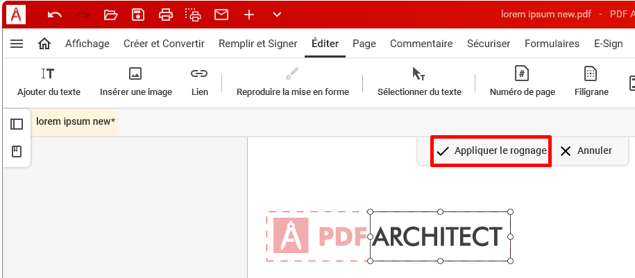 Comment puis-je utiliser la fonction découper/rogner – PDF Architect